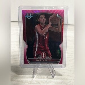 Lauren Betts silver pink 1st bowman card